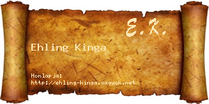 Ehling Kinga névjegykártya